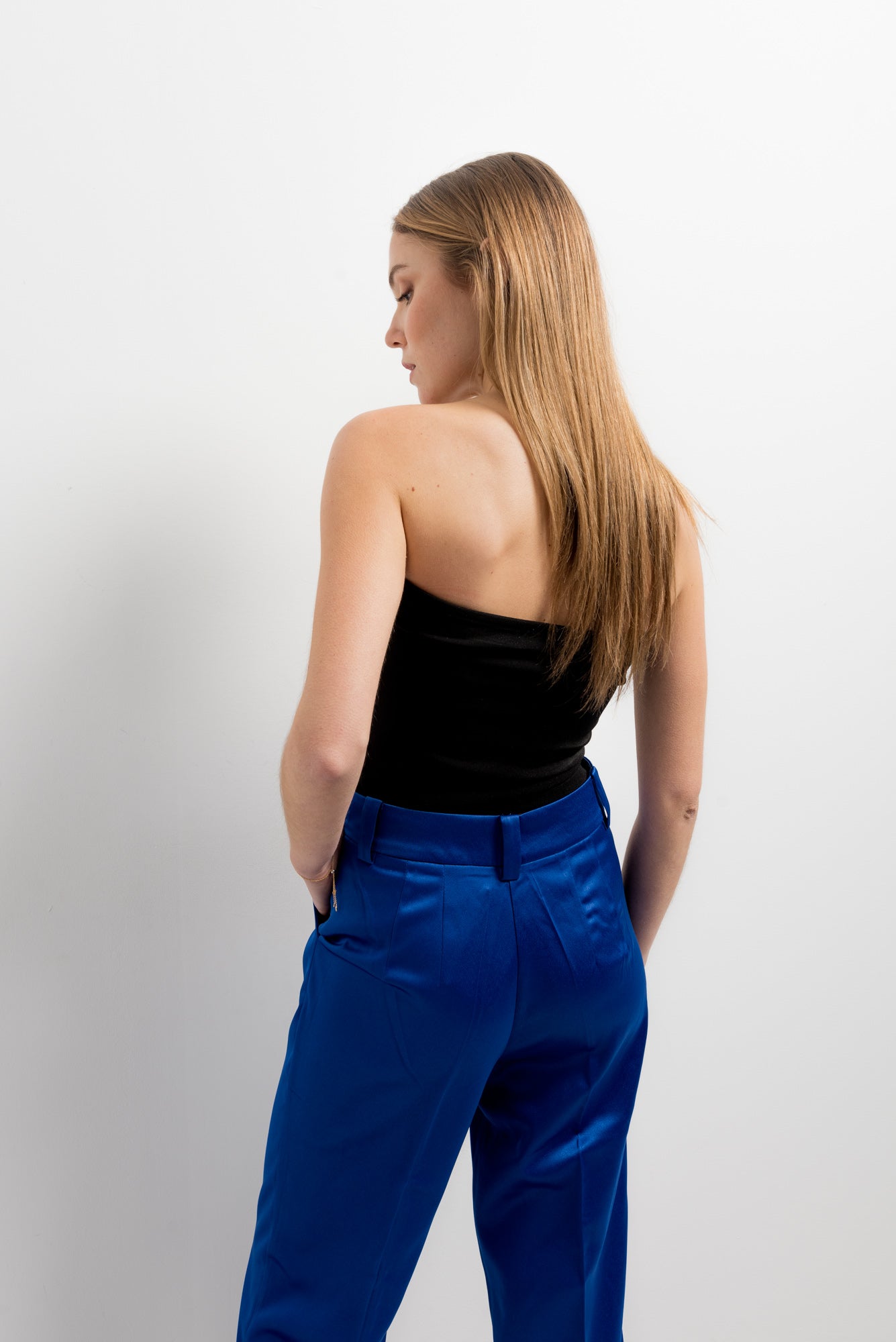 Pantalón satinado recto