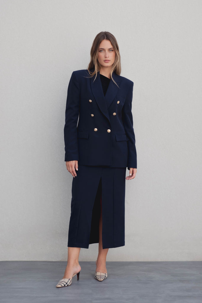 BLAZER TRESPASSADO COM BOTÕES DOURADOS