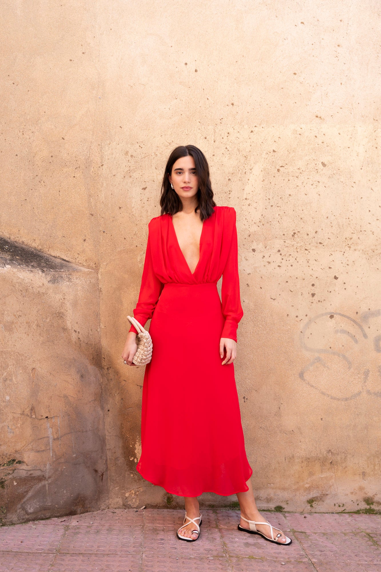 Vestido midi gasa