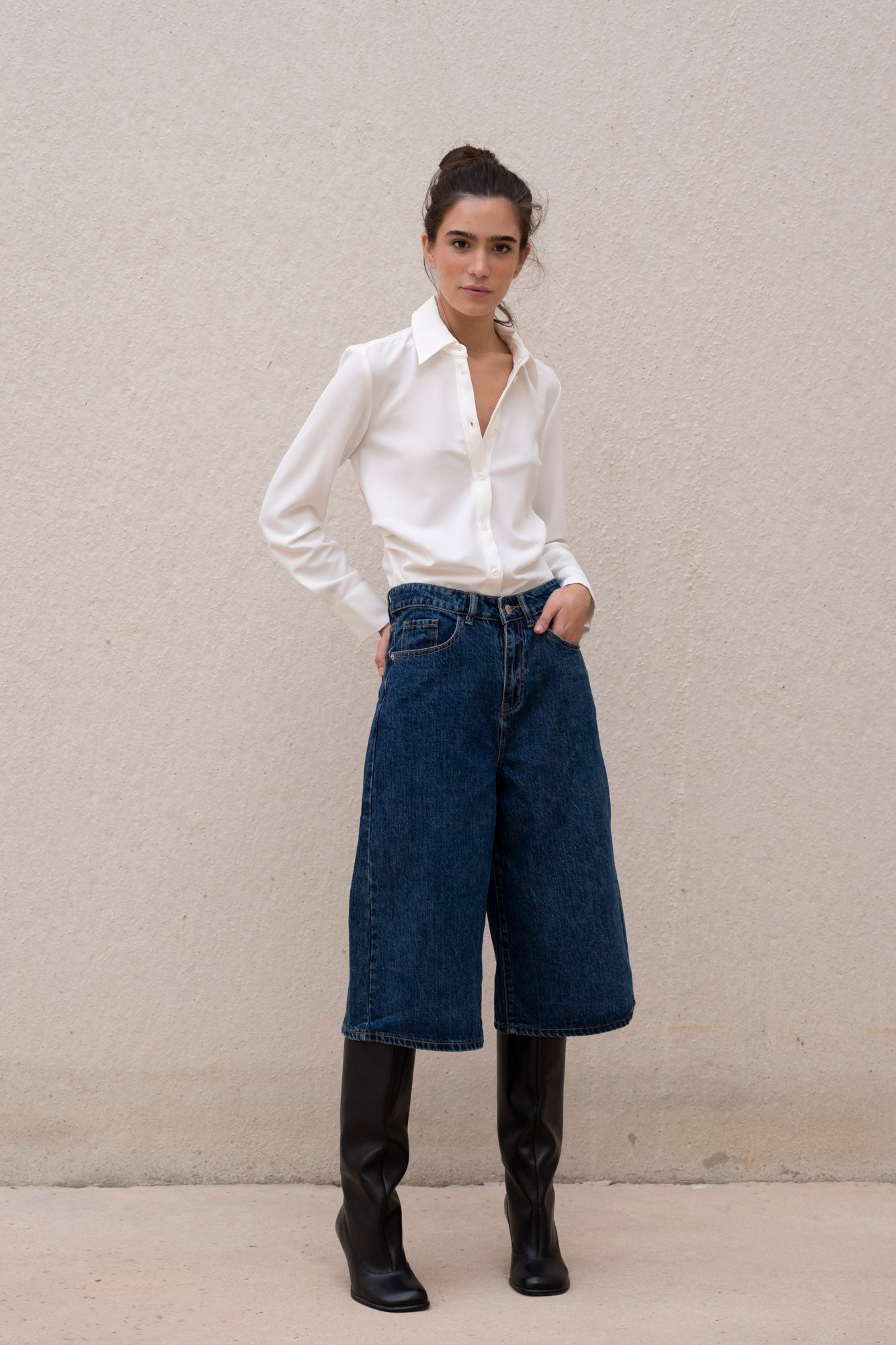 Camisa textura con pliegues