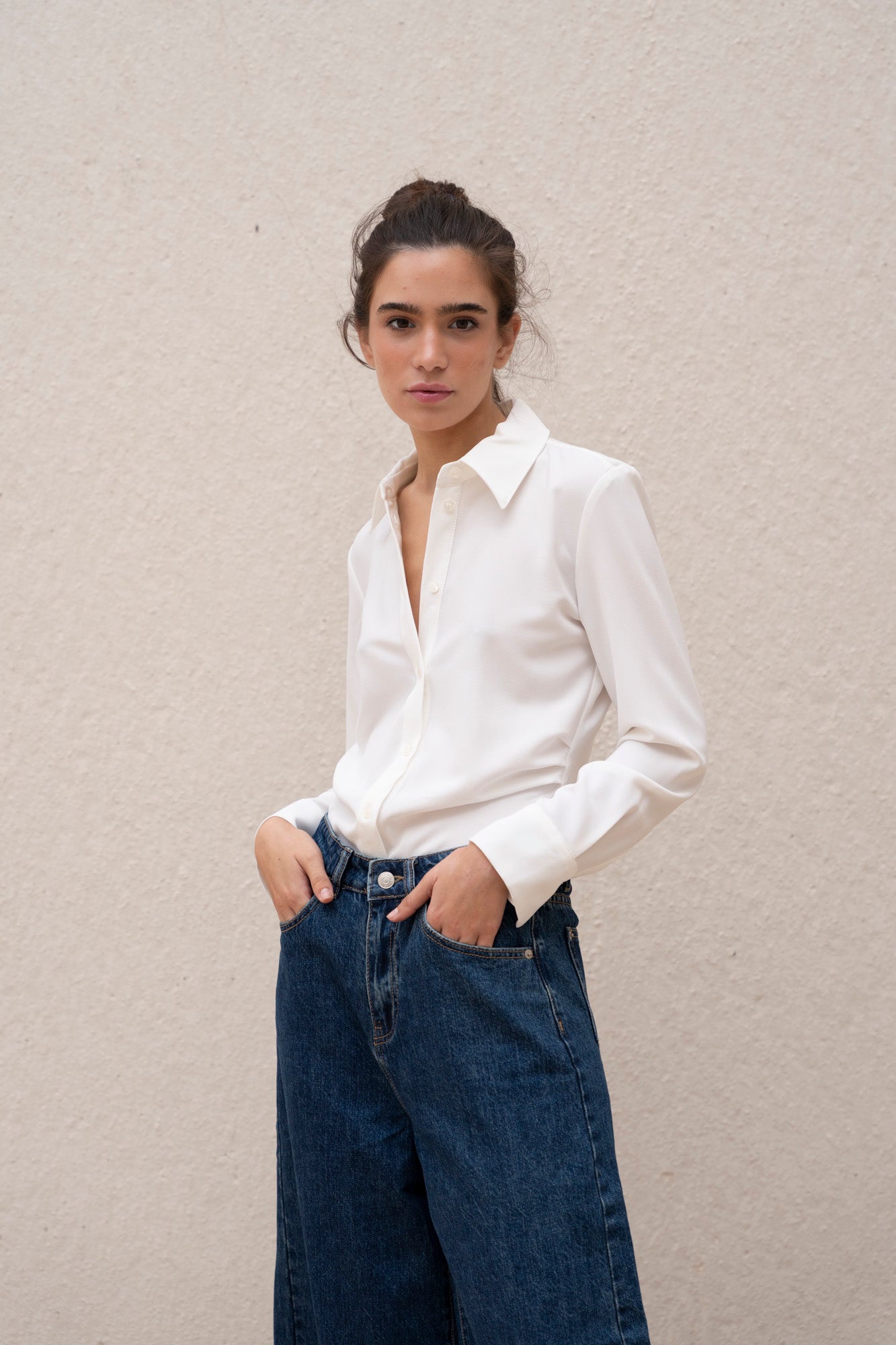 Camisa textura con pliegues