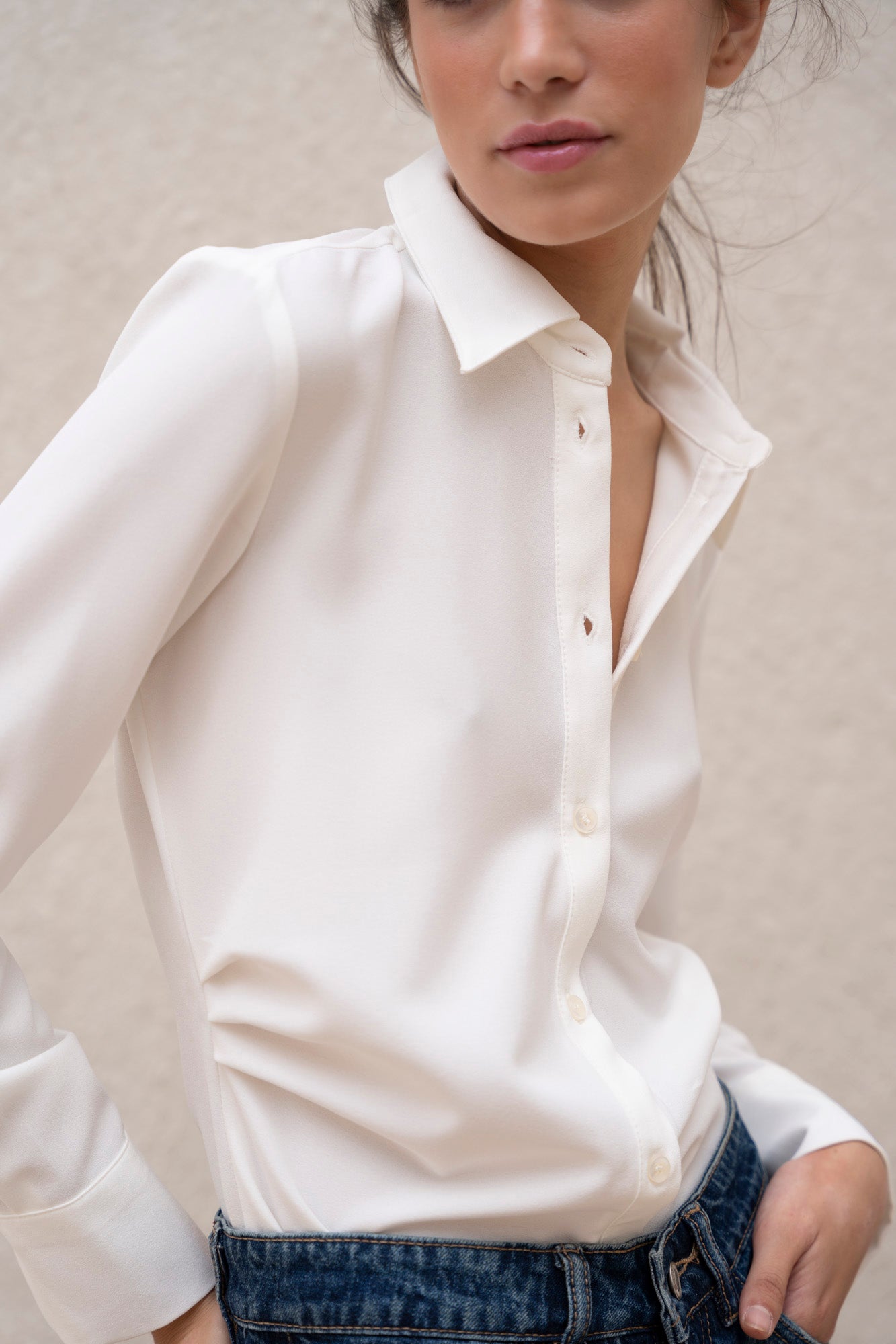 Camisa textura con pliegues