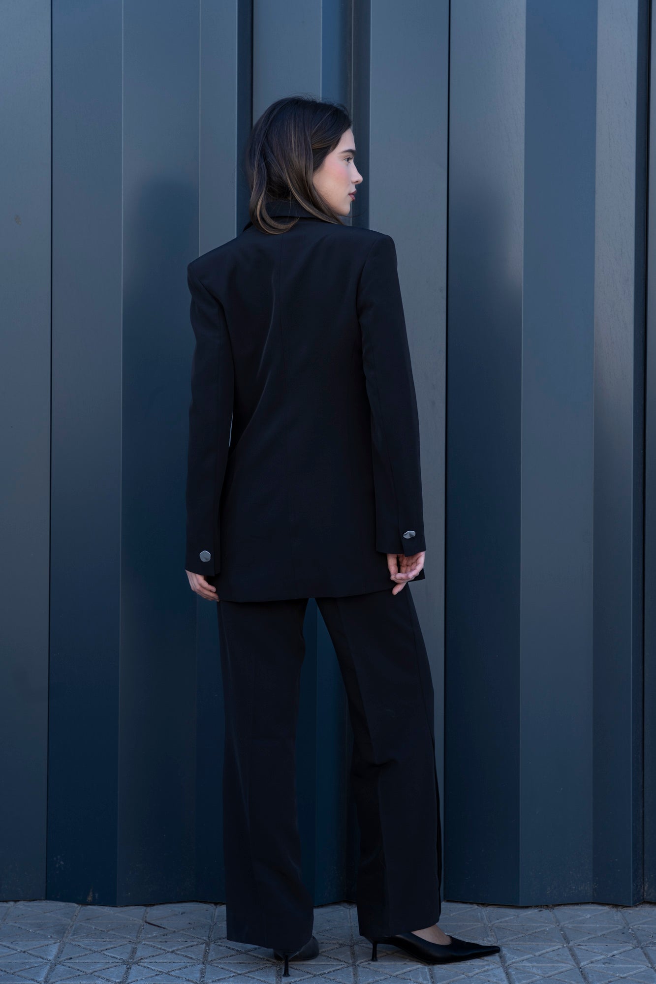 Pantalón botón plateado