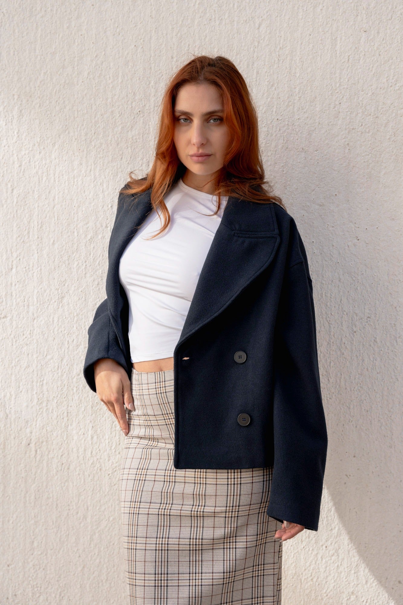 Falda midi cuadros