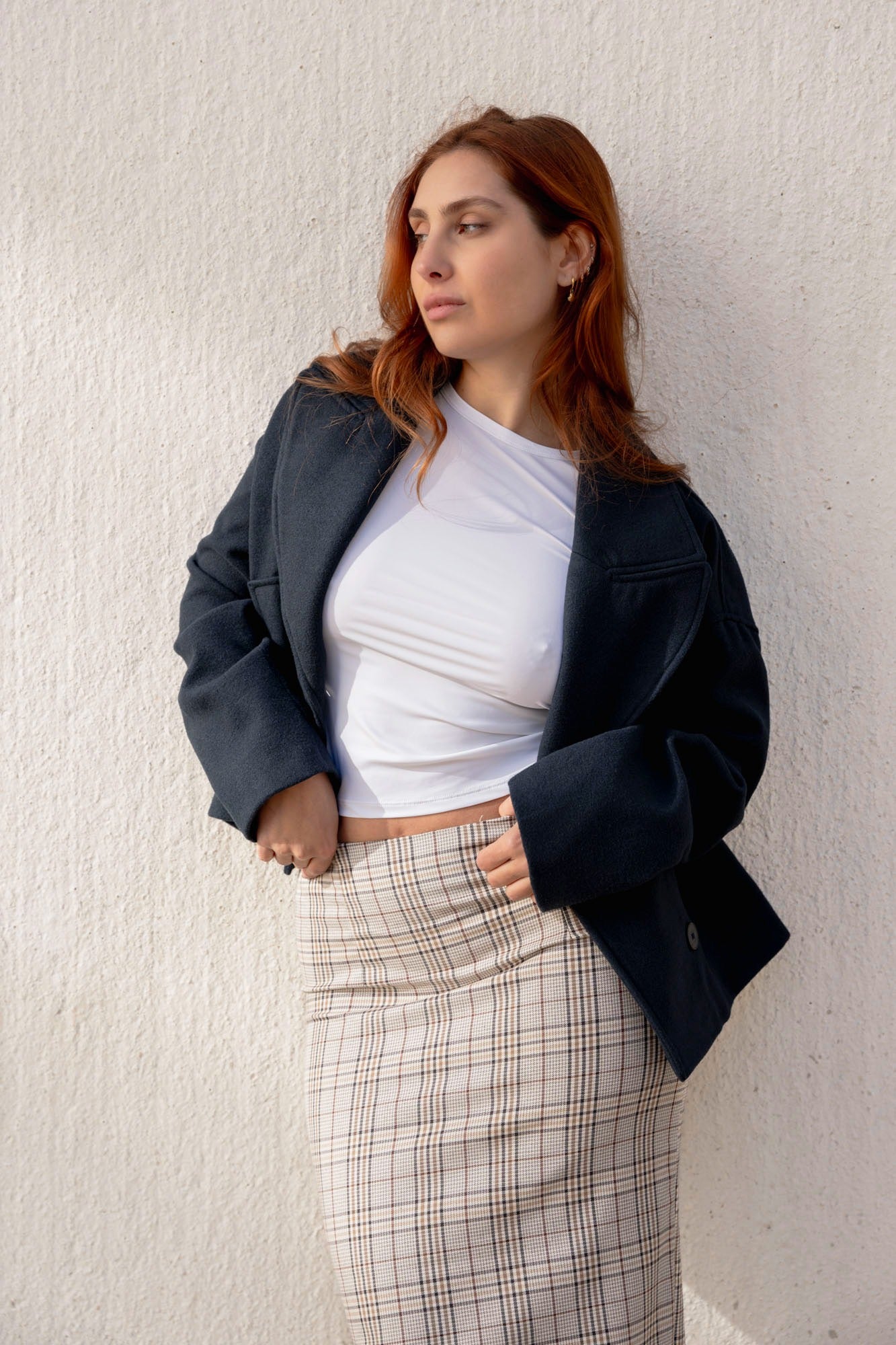Falda midi cuadros