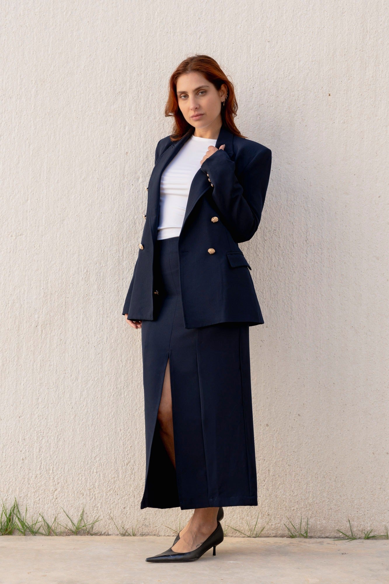 Falda botones dorados