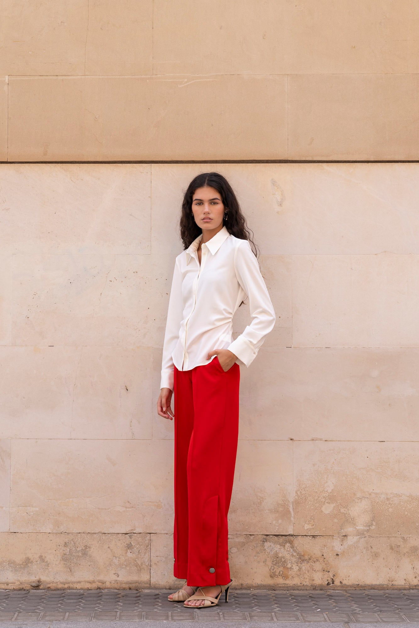 Camisa textura con pliegues