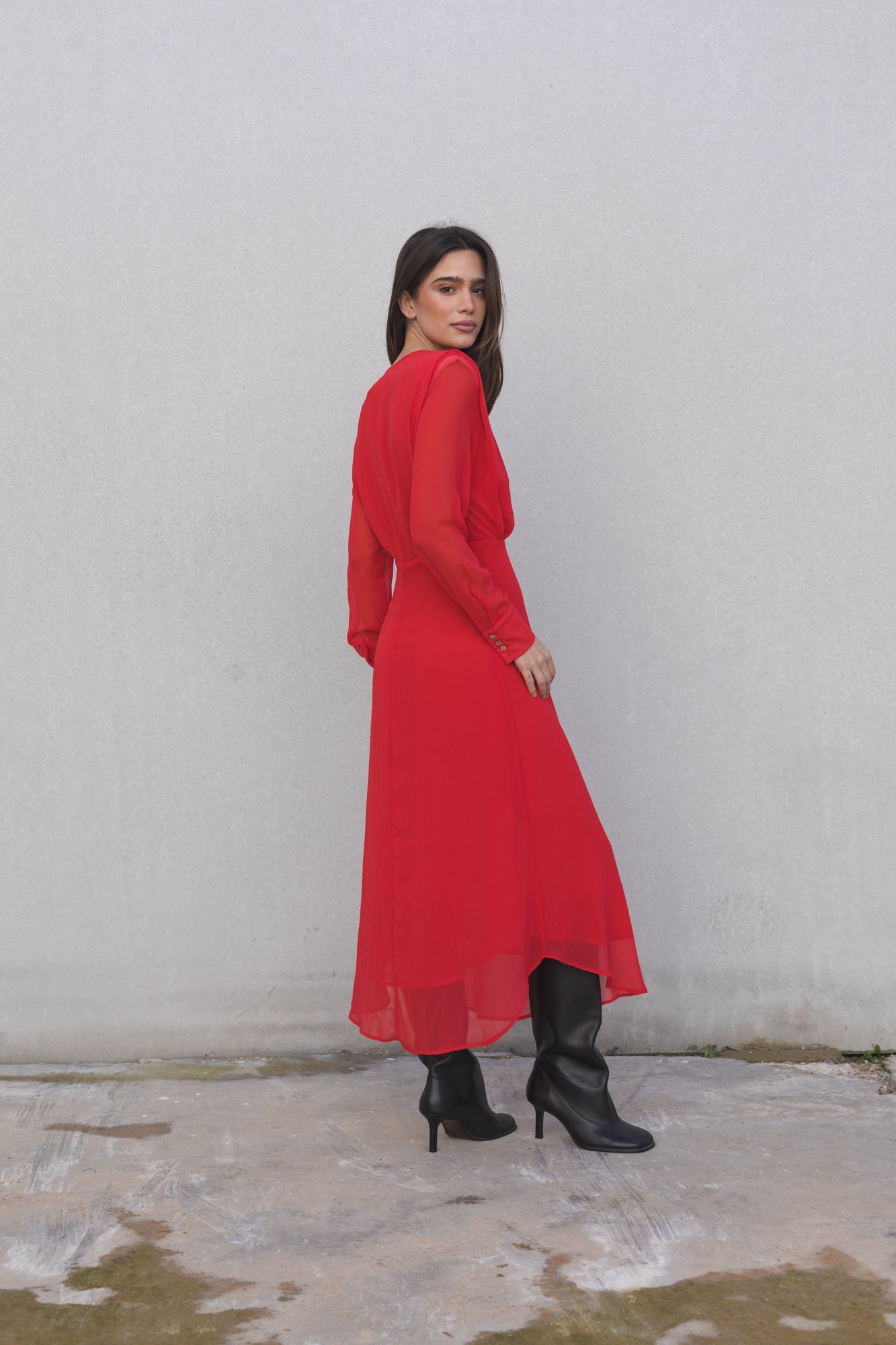 Vestido midi gasa