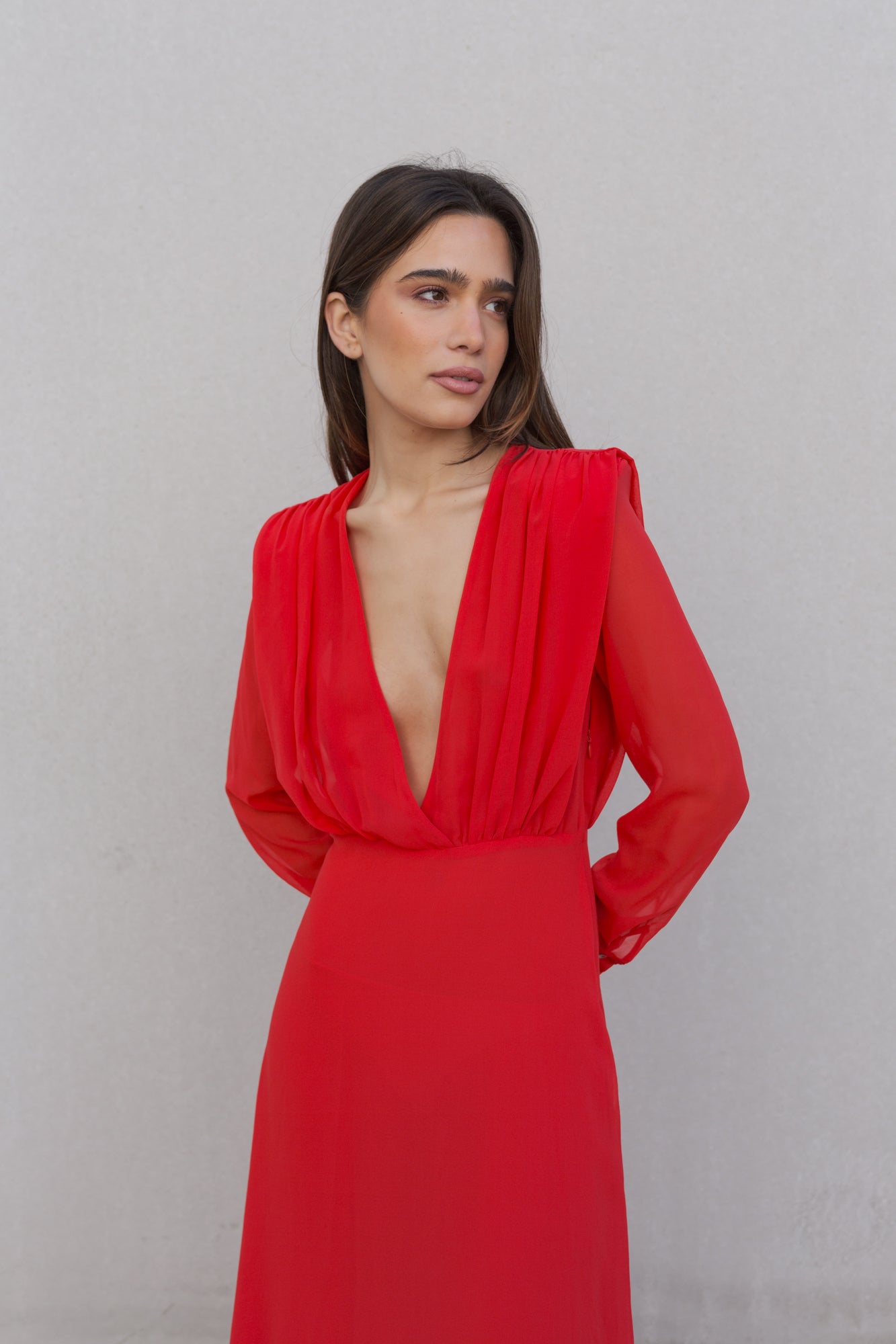 Vestido midi gasa