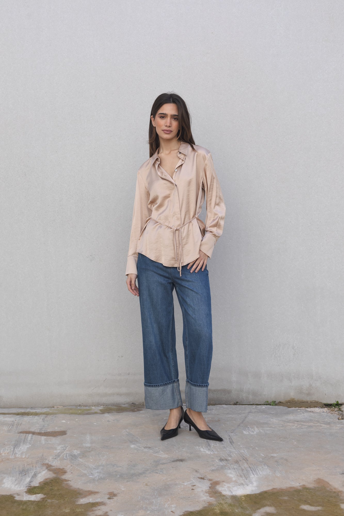 Camisa satinada