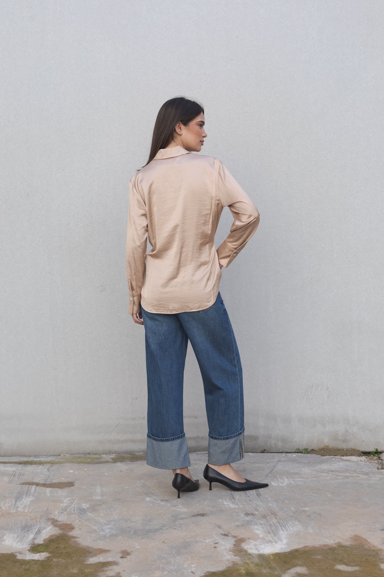 Camisa satinada