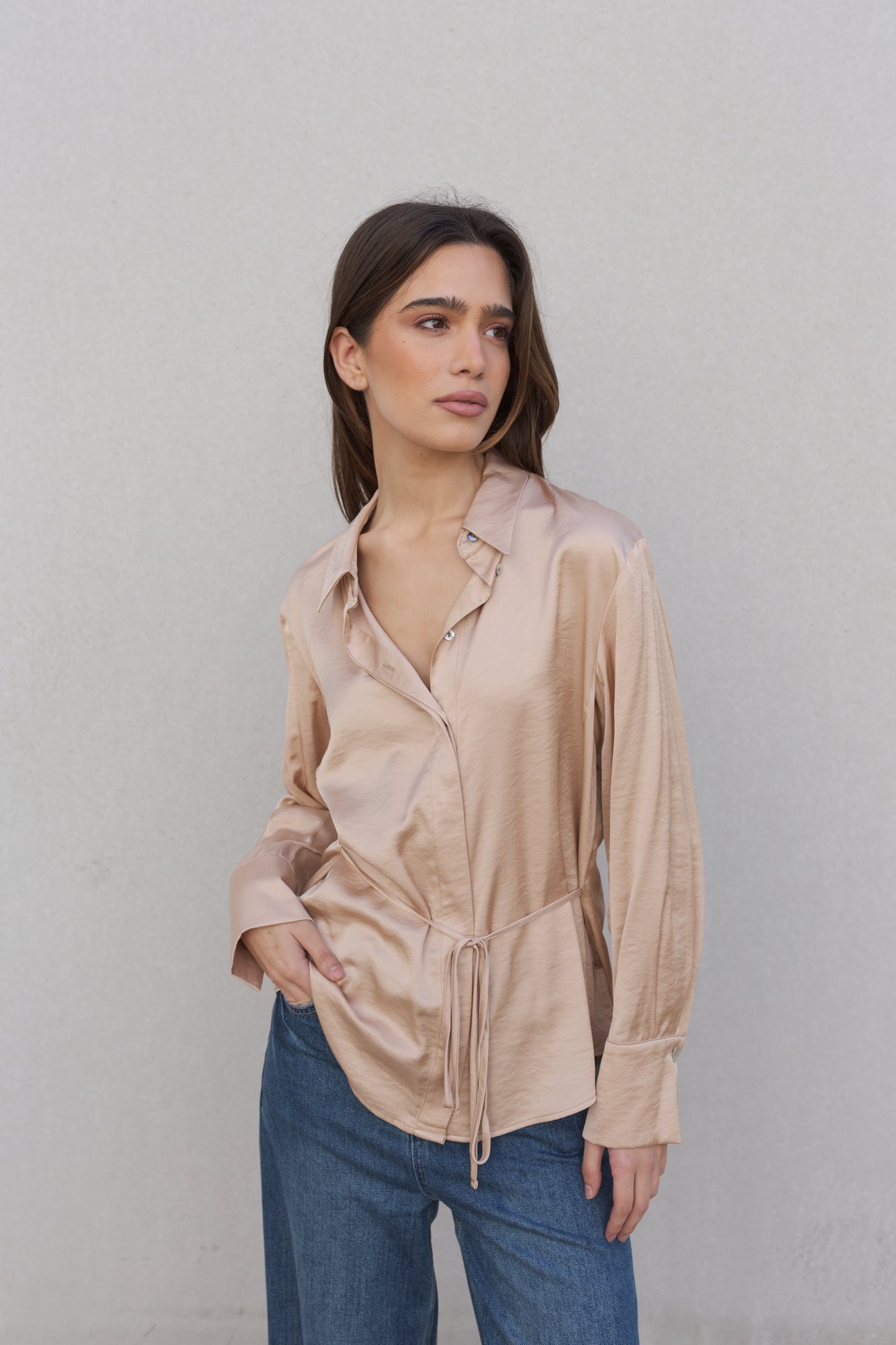 Camisa satinada