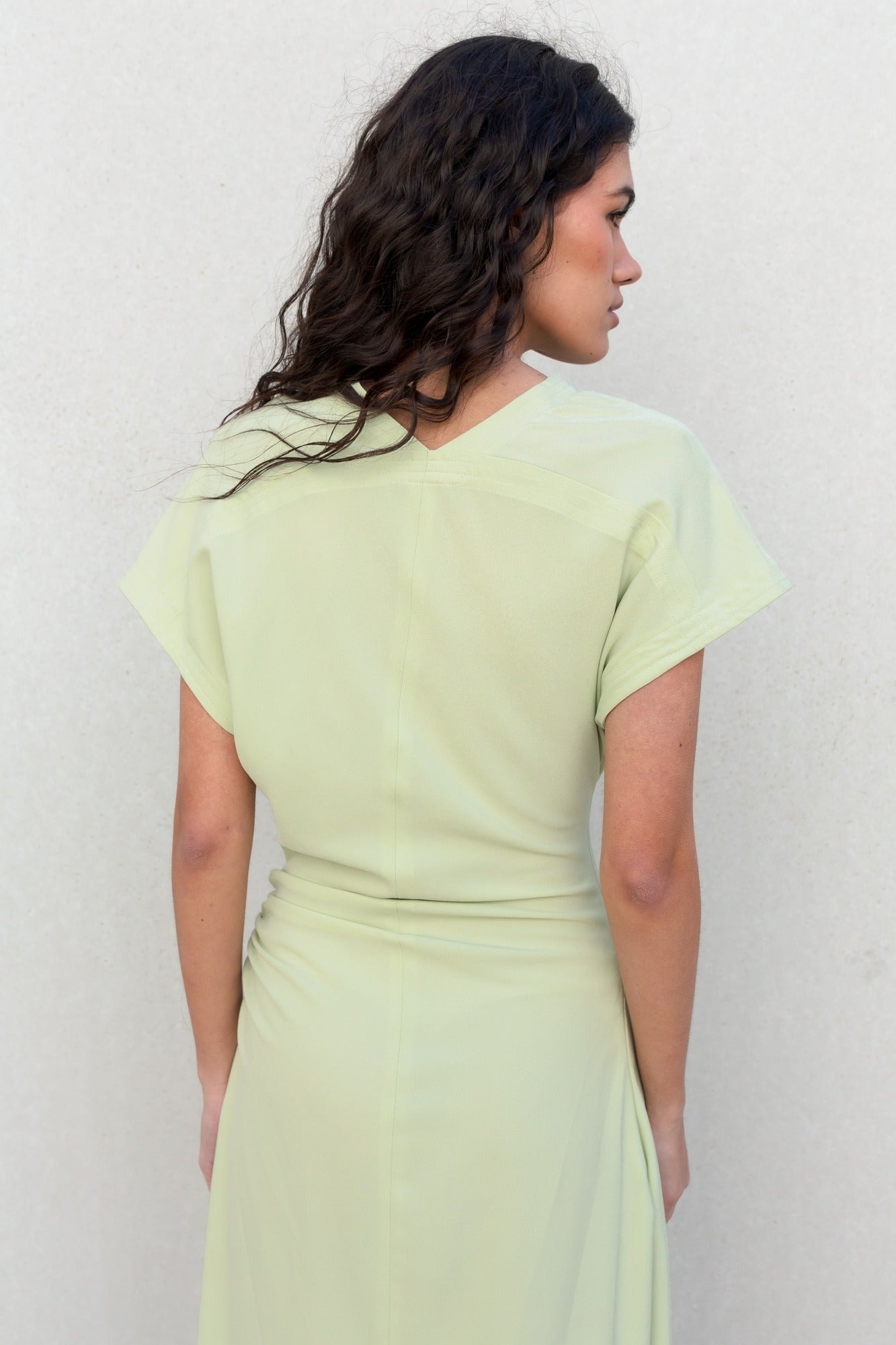 Vestido midi frunces