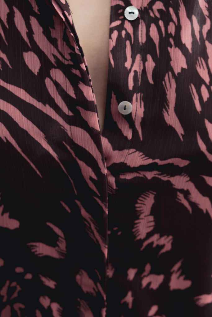 VESTIDO LONGO ESTAMPADO COM BABADOS