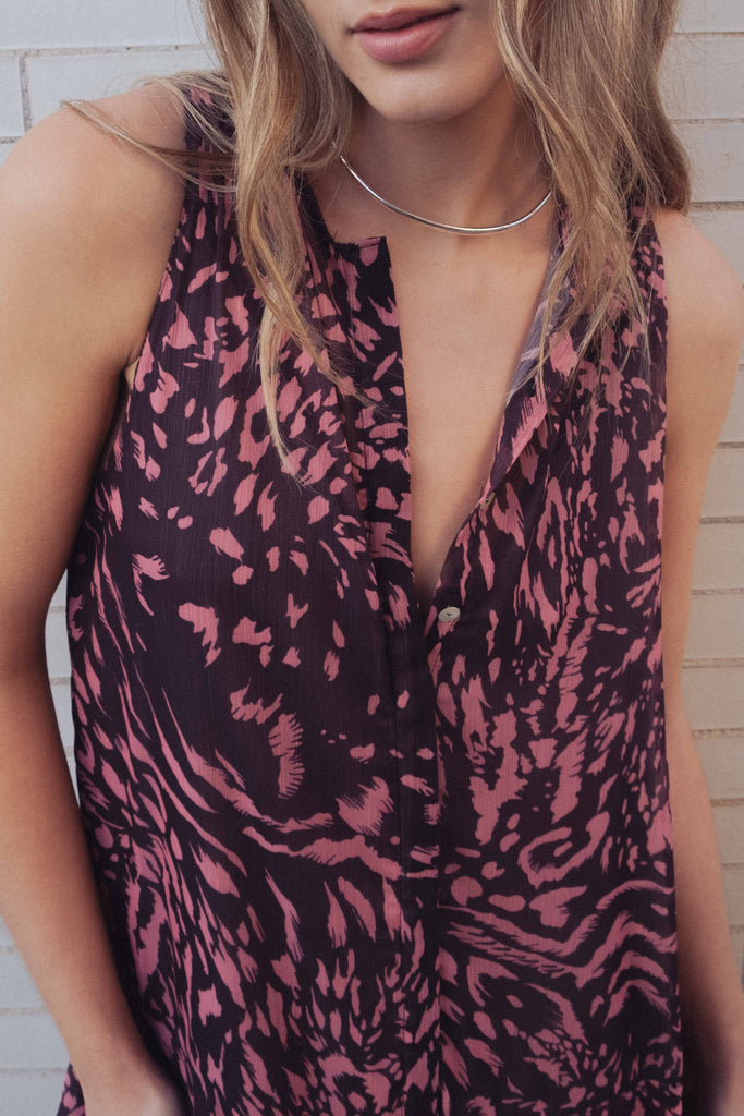 VESTIDO LONGO ESTAMPADO COM BABADOS