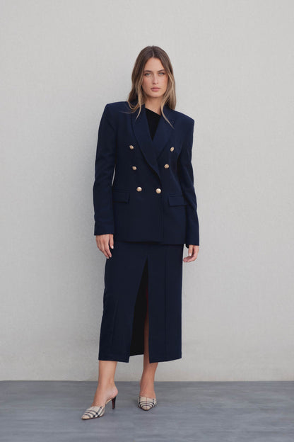 BLAZER TRESPASSADO COM BOTÕES DOURADOS