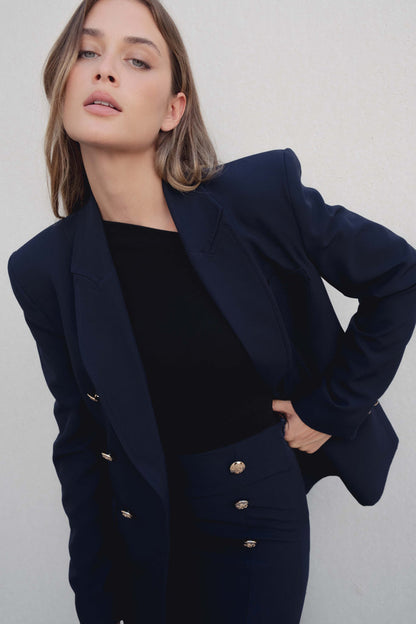 BLAZER TRESPASSADO COM BOTÕES DOURADOS